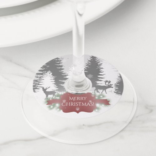 Winter Wonderland Wine Glass Tags _ Red