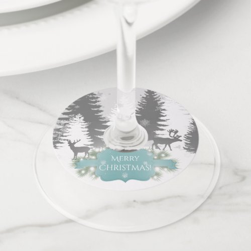 Winter Wonderland Wine Glass Tags _ Teal