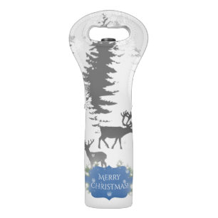 Winter Wonderland Wine Tote - Blue