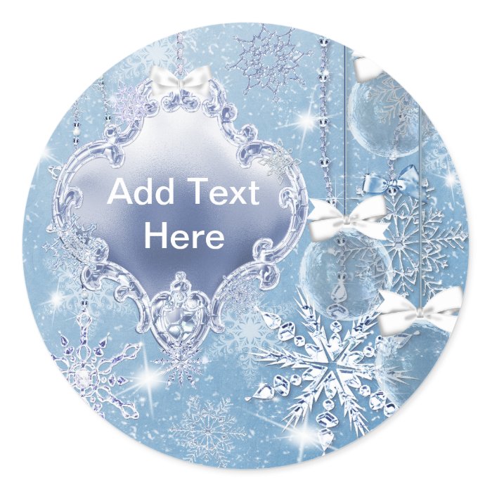 Winter Wonderland Winter Prom Invitations Round Stickers