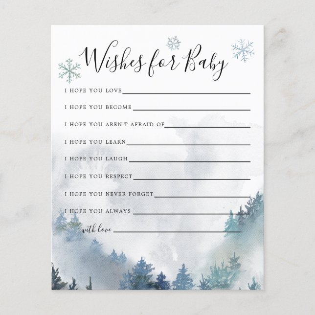 Winter Wonderland Wishes for Baby Card (Front)