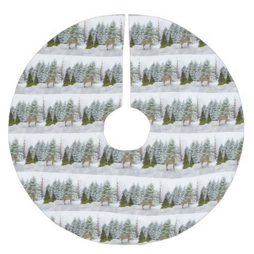 Winter Wonderland with Deer Christmas Tree Skirt | Zazzle