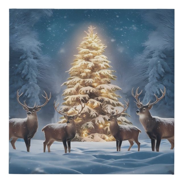 Winter Wonderland with Festive Friends 3DChristmas Faux Canvas Print (Front)