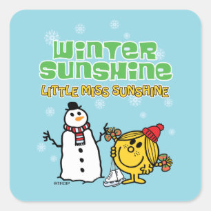 Winter Wonderland with Little Miss Sunshine Square Sticker