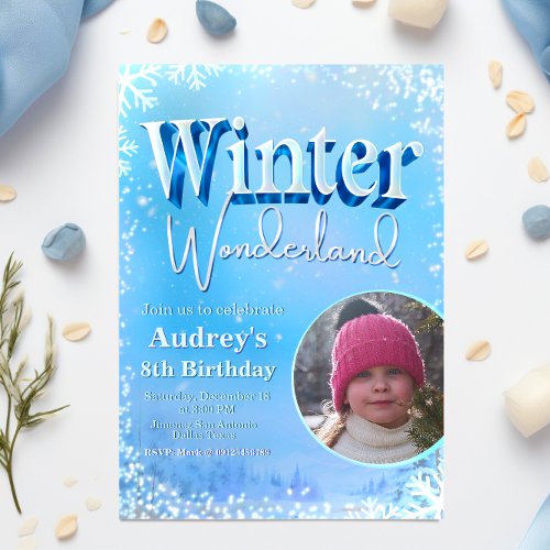 Winter Wonderland with Picture Invitation