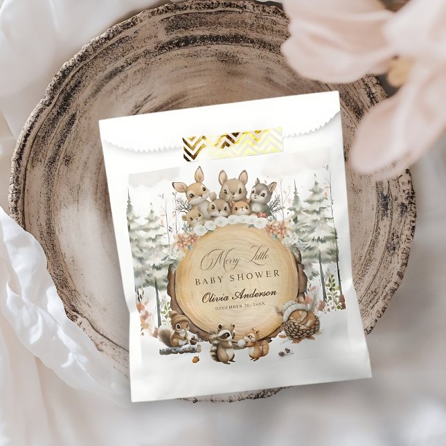 Winter Wonderland Woodland Animals Baby Shower Favor Bag (Creator Uploaded)