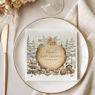 Winter Wonderland Woodland Animals Baby Shower Napkins