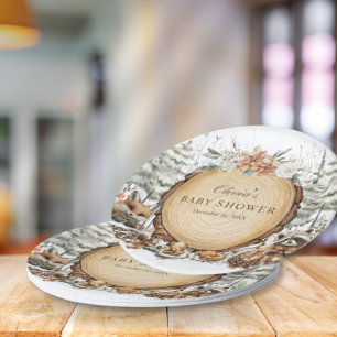 Winter Wonderland Woodland Animals Baby Shower Paper Plates