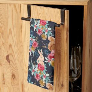 Winter Wonderland Woodland Animals Christmas Kitchen Towel