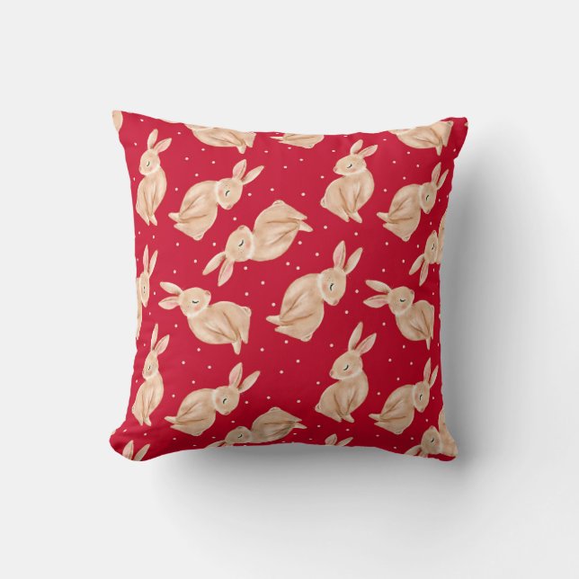 Winter Wonderland Woodland Animals Christmas Throw Pillow (Front)