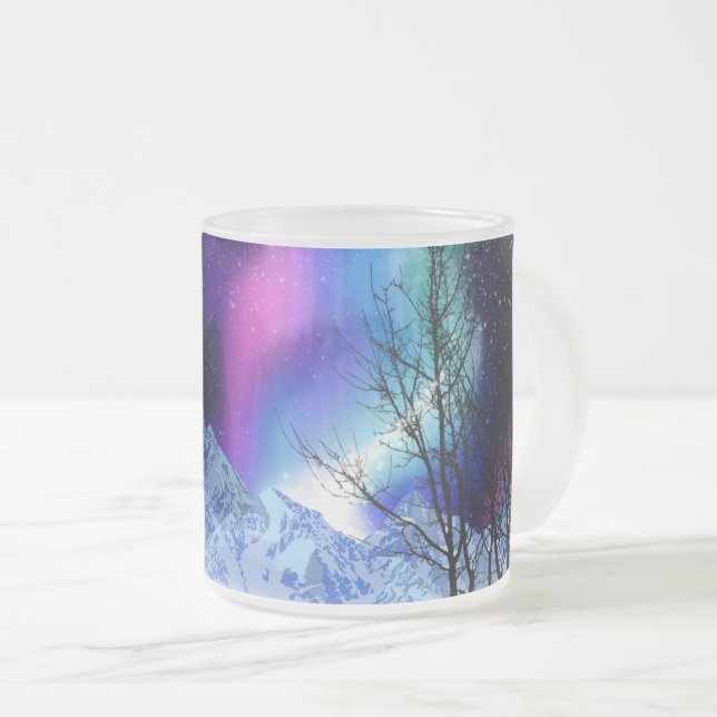 Winter Wonderlights Frosted Glass Coffee Mug (Front Right)