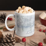 Winter Wood Scene Let it Snow Coffee Mug<br><div class="desc">White and gray snowy woods winter scene with cozy house. Customizable-let it snow text.</div>