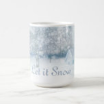 Winter Wood Scene Let it Snow Coffee Mug<br><div class="desc">White and gray snowy woods winter scene with cozy house. Customizable-let it snow text.</div>