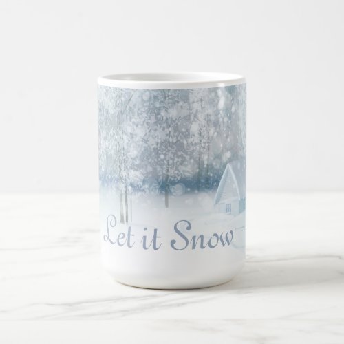 Winter Wood Scene Let it Snow Coffee Mug