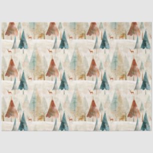 Winter woodland and deer tissue paper