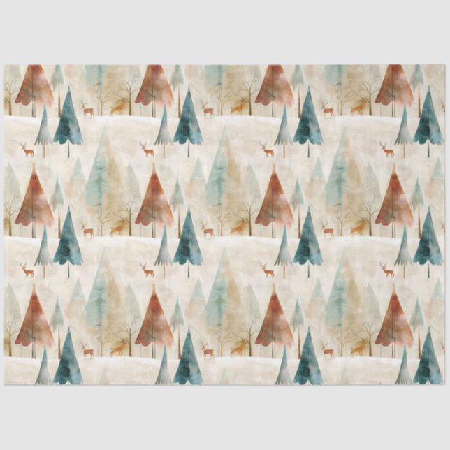Winter woodland and deer tissue paper (Front)