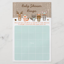Winter Woodland Animal Baby Shower Bingo Flyer