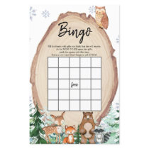 Winter Woodland Animal Gender Reveal Bingo Games