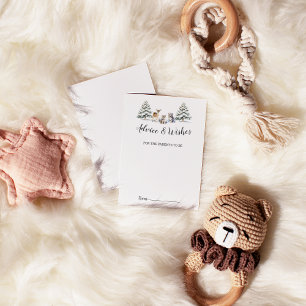 Winter Woodland Animals Baby Shower Advice Cards