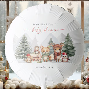Winter Woodland Animals Baby Shower Cute Squirrel Balloon