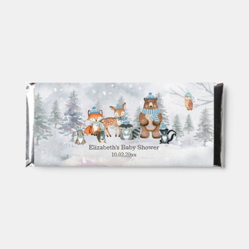 Winter Woodland Animals Baby Shower  Hershey Bar Favors