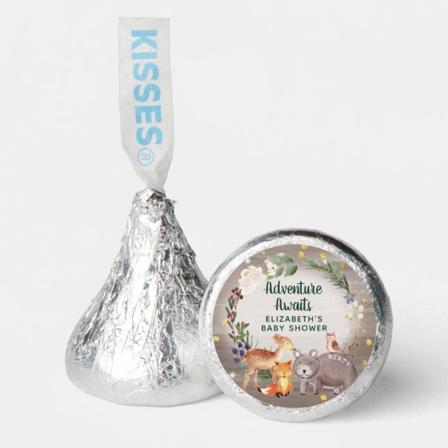 Winter Woodland Animals Baby Shower Hershey®'s Kisses® (Front)