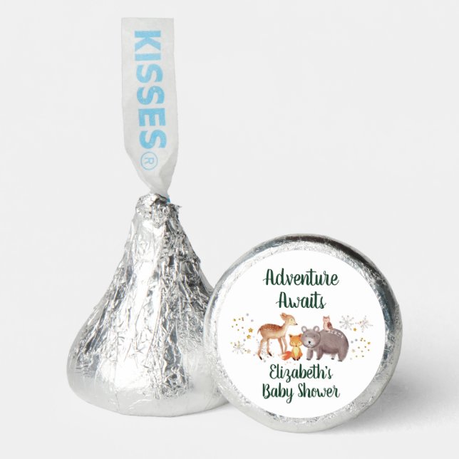 Winter Woodland Animals Baby Shower  Hershey®'s Kisses® (Front)