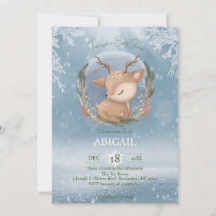 Winter Woodland Animals Baby Shower Invitation