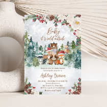 Winter Woodland Animals Baby Shower  Invitation