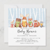 Winter Woodland Animals Baby Shower Invitation (Front)
