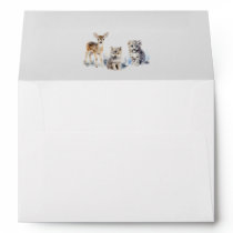 Winter Woodland Animals Baby Shower Invitation Envelope