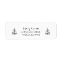 Winter Woodland Animals Baby Shower Return Address