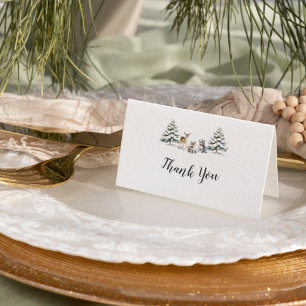 Winter Woodland Animals Baby Shower Thank You Card