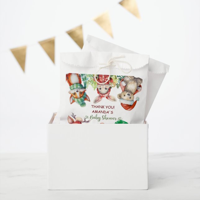 Winter Woodland Animals Baby Shower Thank You Favor Bag (Party)