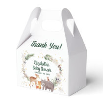 Winter Woodland Animals Baby Shower Thank You Favor Boxes