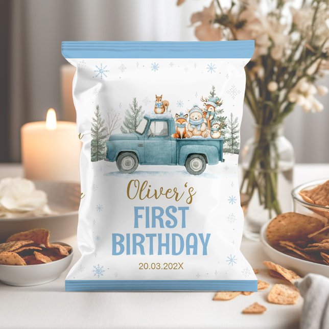 Winter Woodland Animals Birthday Chip Bag Wrapper (Creator Uploaded)
