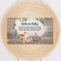 Winter Woodland Animals Books For Baby Shower Enclosure Card