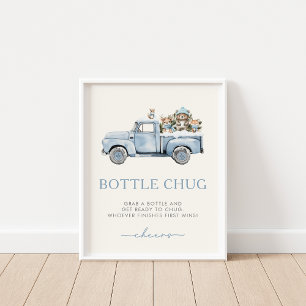 Winter Woodland Animals Bottle Chug Game Sign