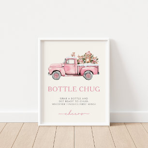 Winter Woodland Animals Bottle Chug Game Sign