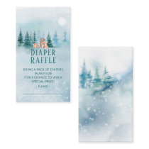 Winter Woodland Animals Diaper Raffle Card
