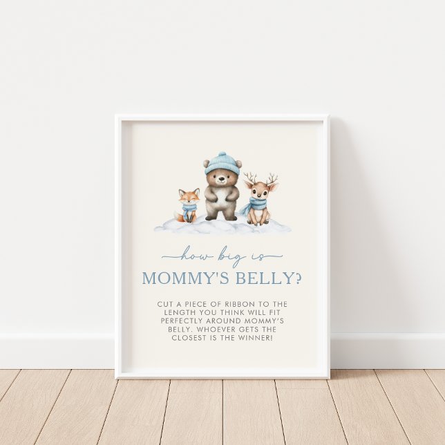Winter Woodland Animals How Big is Mommy's Belly Poster (Creator Uploaded)