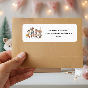 Winter Woodland Animals  Label