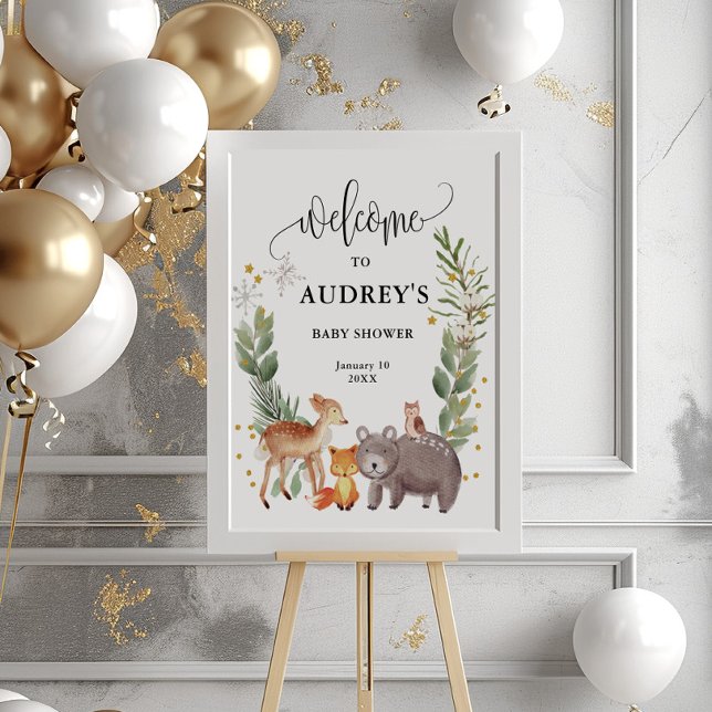 Winter Woodland Animals Large Welcome Poster (Creator Uploaded)