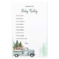 Winter Woodland Animals Prayers for Baby Card