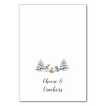 Winter Woodland Animals Shower Buffet Food Labels Table Number