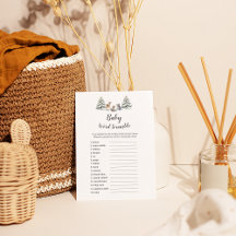 Winter Woodland Animals UK Baby Word Scramble