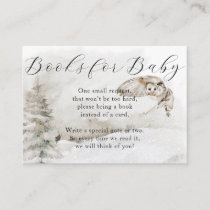 Winter Woodland Baby Boy Shower Books for Baby Enclosure Card