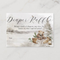 Winter Woodland Baby Boy Shower Enclosure Card