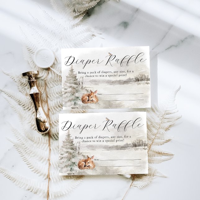 Winter Woodland Baby Boy Shower Enclosure Card (Creator Uploaded)