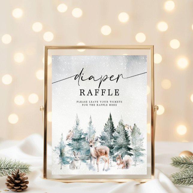 Winter Woodland Baby Cold Outside Diaper Raffle Poster (Creator Uploaded)